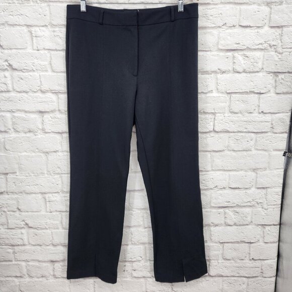 J. McLaughlin Black Straight Leg Slit Ankle Pants Trouser Size 12 - Picture 2 of 16